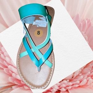 NEW REBEL TWO TONE GREEN SANDALS REGULARLY 72.00 WHAT A BUY